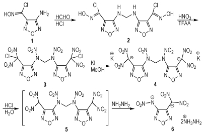 3 硝氨基 4 偕二硝基甲基呋咱二肼盐 合成 结构及性能 